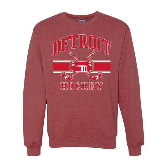 Wild Bobby City of Detroit Hockey Fantasy Fan Sports Unisex Crewneck Sweatshirt, Vintage Heather Red, Small