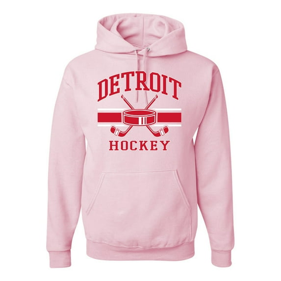 Wild Bobby City of Detroit Hockey Fantasy Fan Sports Unisex Hoodie Sweatshirt, Light Pink, Large
