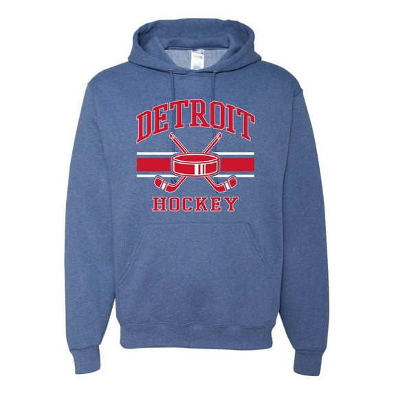 Wild Bobby City of Detroit Hockey Fantasy Fan Sports Unisex Hoodie Sweatshirt, Vintage Heather Blue, Medium