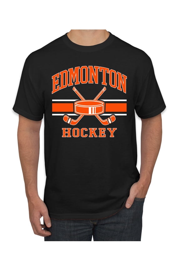 City of Edmonton Hockey Fantasy Fan Sports Men's T-Shirt, Black, Small