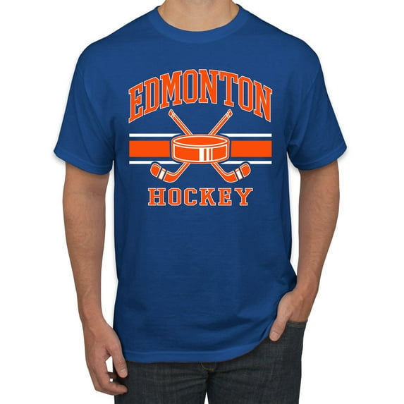 Wild Bobby City of Edmonton Hockey Fantasy Fan Sports Men's T-Shirt, Royal, XX-Large
