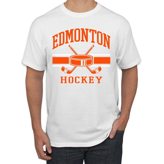 Wild Bobby City of Edmonton Hockey Fantasy Fan Sports Men's T-Shirt, White, XX-Large