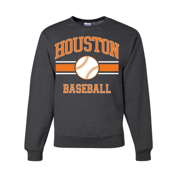 Wild Bobby City of Houston Baseball Fantasy Fan Sports Unisex Crewneck Sweatshirt, Heather Black, 3X-Large