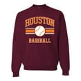 thumbnail image 1 of Wild Bobby City of Houston Baseball Fantasy Fan Sports Unisex Crewneck Sweatshirt, Maroon, Large, 1 of 6