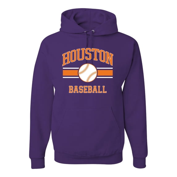 Wild Bobby City of Houston Baseball Fantasy Fan Sports Unisex Hoodie Sweatshirt, Purple, X-Large
