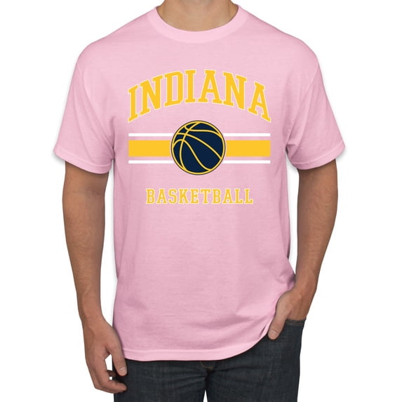 Wild Bobby City of Indiana IND Basketball Fantasy Fan Sports Men's T-Shirt, Light Pink, 4X-Large