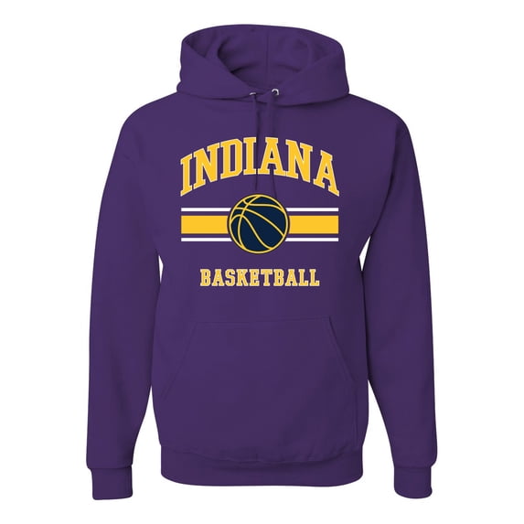 Wild Bobby City of Indiana IND Basketball Fantasy Fan Sports Unisex Hoodie Sweatshirt, Purple, Medium