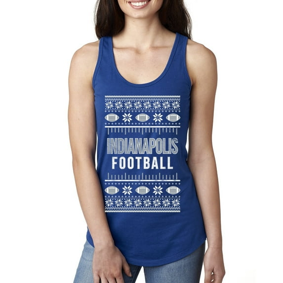 Wild Bobby City of Indianapolis IND American Football Fantasy Fan Sports Women Racerback Tank Top, Royal, X-Large