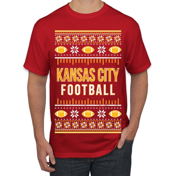 Wild Bobby City of Kansas City KC American Football Fantasy Fan Sports Men T-Shirt, Red, Small
