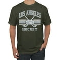 thumbnail image 1 of Wild Bobby City of Los Angeles Hockey Fantasy Fan Sports Men's T-Shirt, Military Green, 4X-Large, 1 of 5