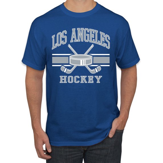 Wild Bobby City of Los Angeles Hockey Fantasy Fan Sports Men's T-Shirt, Royal, 5X-Large