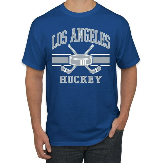 Wild Bobby City of Los Angeles Hockey Fantasy Fan Sports Men's T-Shirt, Royal, Small