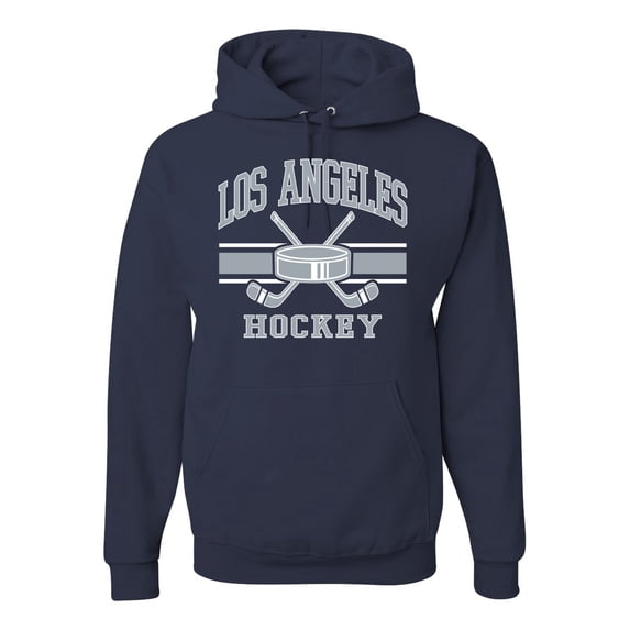 Wild Bobby City of Los Angeles Hockey Fantasy Fan Sports Unisex Hoodie Sweatshirt, Navy, Medium