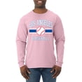 thumbnail image 1 of Wild Bobby City of Los Angeles LA Baseball Fantasy Fan Sports Men's Long Sleeve T-Shirt, Light Pink, XX-Large, 1 of 6