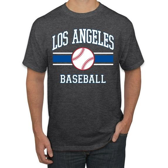 Wild Bobby City of Los Angeles LA Baseball Fantasy Fan Sports Men's T-Shirt, Heather Black, Small