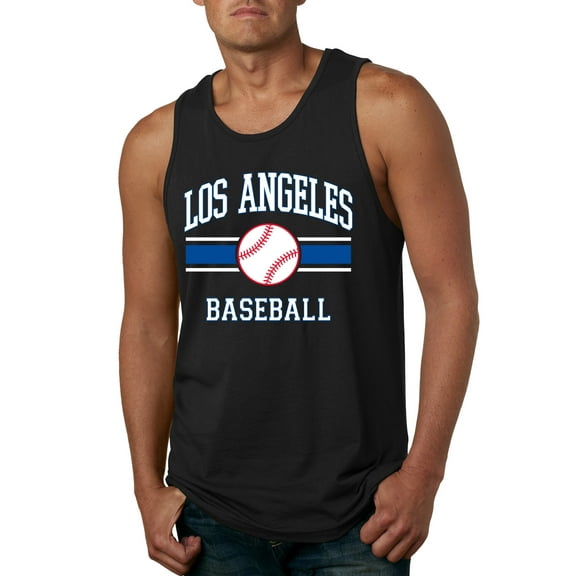 Wild Bobby City of Los Angeles LA Baseball Fantasy Fan Sports Men's Tank Top, Black, Small