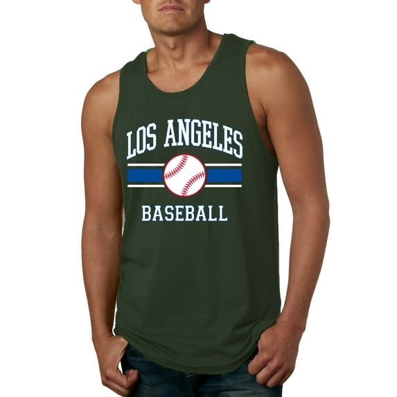 Wild Bobby City of Los Angeles LA Baseball Fantasy Fan Sports Men's Tank Top, Forest Green, Medium