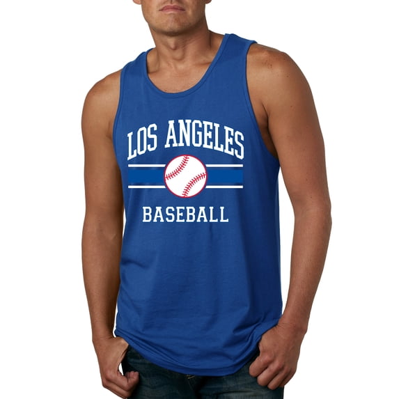 Wild Bobby City of Los Angeles LA Baseball Fantasy Fan Sports Men's Tank Top, Royal, XX-Large
