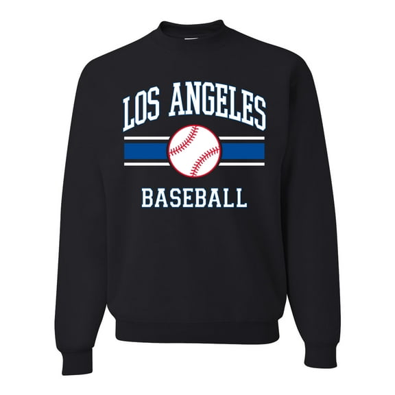 Wild Bobby City of Los Angeles LA Baseball Fantasy Fan Sports Unisex Crewneck Sweatshirt, Black, Small