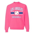 thumbnail image 1 of Wild Bobby City of Los Angeles LA Baseball Fantasy Fan Sports Unisex Crewneck Sweatshirt, Neon Pink, Large, 1 of 6