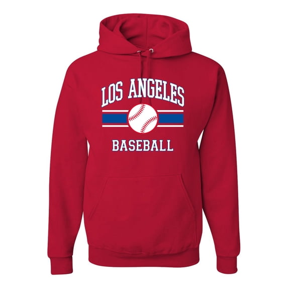 Wild Bobby City of Los Angeles LA Baseball Fantasy Fan Sports Unisex Hoodie Sweatshirt, Red, Medium