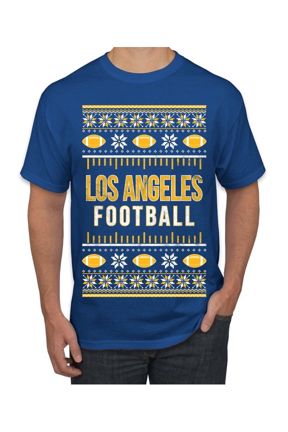 City of Los Angeles LAR American Football Fantasy Fan Sports Men T-Shirt, Royal, Medium