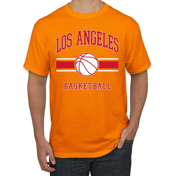 Wild Bobby City of Los Angeles LAR Basketball Fantasy Fan Sports Men's T-Shirt, Orange, 3X-Large