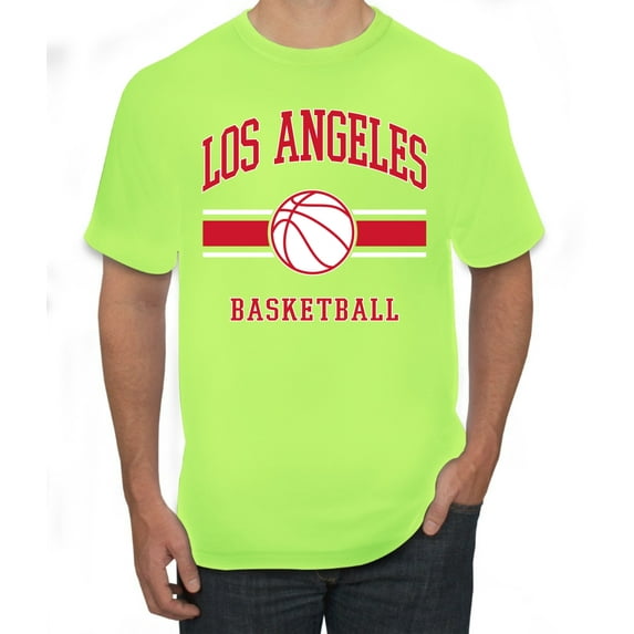 Wild Bobby City of Los Angeles LAR Basketball Fantasy Fan Sports Men's T-Shirt, Safety Green, 5X-Large