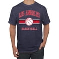 thumbnail image 1 of Wild Bobby City of Los Angeles LAR Basketball Fantasy Fan Sports Men's T-Shirt, Vintage Heather Navy, 4X-Large, 1 of 5