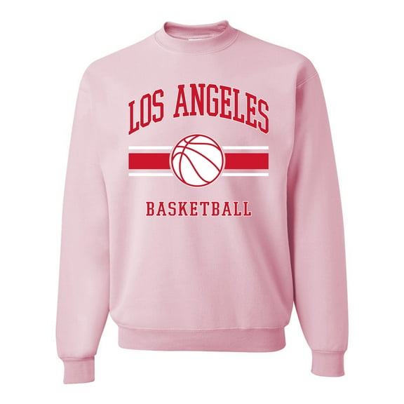 Wild Bobby City of Los Angeles LAR Basketball Fantasy Fan Sports Unisex Crewneck Sweatshirt, Light Pink, Medium