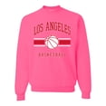 thumbnail image 1 of Wild Bobby City of Los Angeles LAR Basketball Fantasy Fan Sports Unisex Crewneck Sweatshirt, Neon Pink, Large, 1 of 5