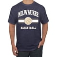 thumbnail image 1 of Wild Bobby City of Milwaukee Basketball Fantasy Fan Sports Men's T-Shirt, Vintage Heather Navy, Large, 1 of 5