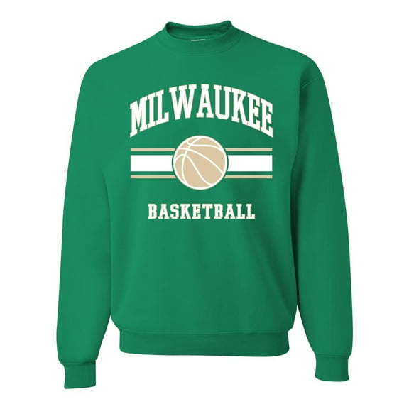 Wild Bobby City of Milwaukee Basketball Fantasy Fan Sports Unisex Crewneck Sweatshirt, Kelly, Large