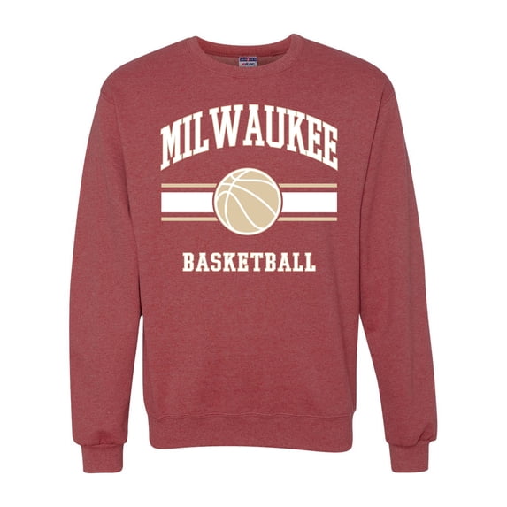 Wild Bobby City of Milwaukee Basketball Fantasy Fan Sports Unisex Crewneck Sweatshirt, Vintage Heather Red, Small