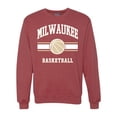 thumbnail image 1 of Wild Bobby City of Milwaukee Basketball Fantasy Fan Sports Unisex Crewneck Sweatshirt, Vintage Heather Red, X-Large, 1 of 5