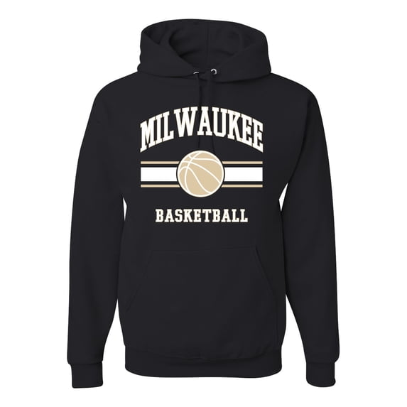 Wild Bobby City of Milwaukee Basketball Fantasy Fan Sports Unisex Hoodie Sweatshirt, Black, X-Large