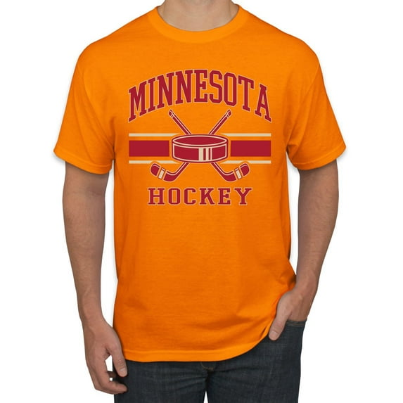 Wild Bobby City of Minnesota Hockey Fantasy Fan Sports Men's T-Shirt, Orange, Small