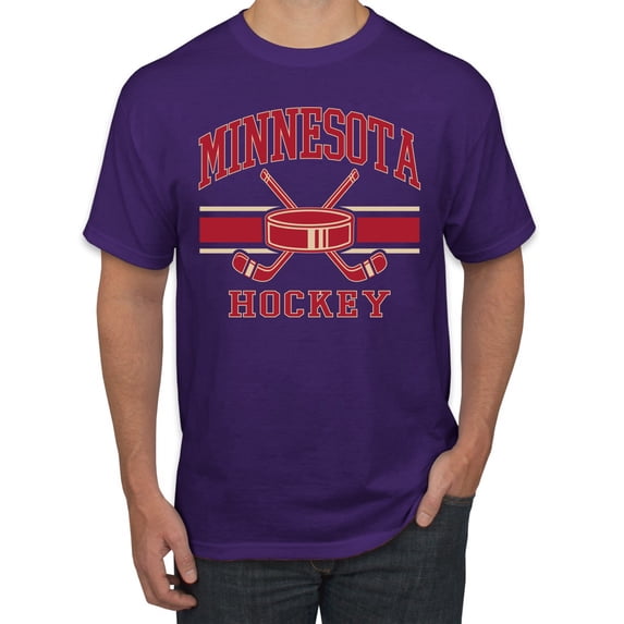 Wild Bobby City of Minnesota Hockey Fantasy Fan Sports Men's T-Shirt, Purple, Large