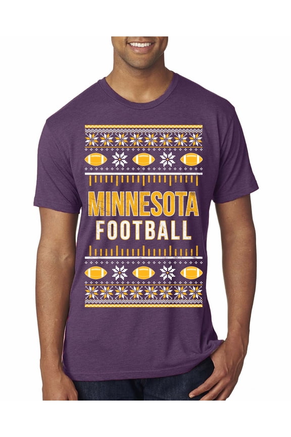 City of Minnesota MIN American Football Fantasy Fan Sports Men Premium Tri Blend T-Shirt, Vintage Purple, Medium