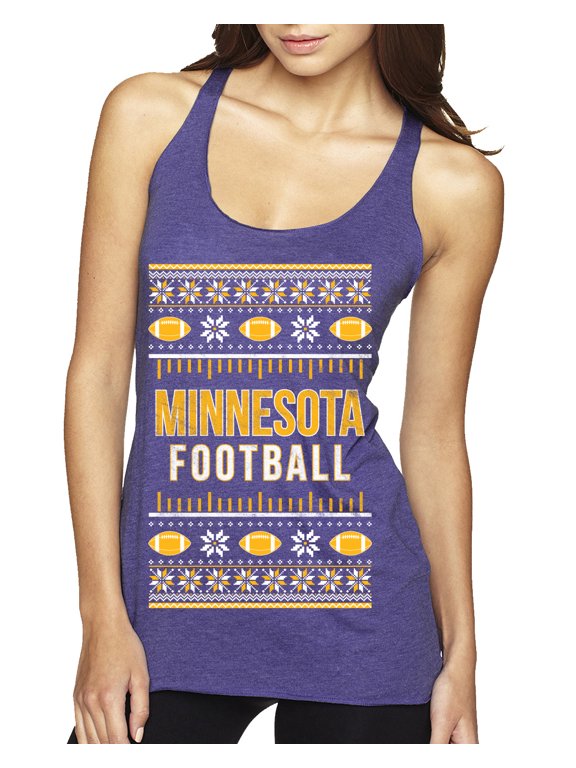 City of Minnesota MIN American Football Fantasy Fan Sports Women Tri-Blend Racerback Tank Top, Purple Rush, Large
