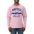 thumbnail image 1 of Wild Bobby City of Montreal Hockey Fantasy Fan Sports Men's Long Sleeve Shirt, Light Pink, X-Large, 1 of 5