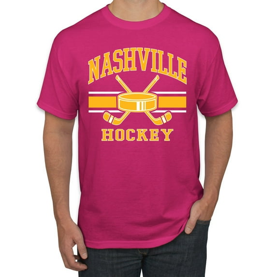 Wild Bobby City of Nashville Hockey Fantasy Fan Sports Men's T-Shirt, Fuschia, 5X-Large