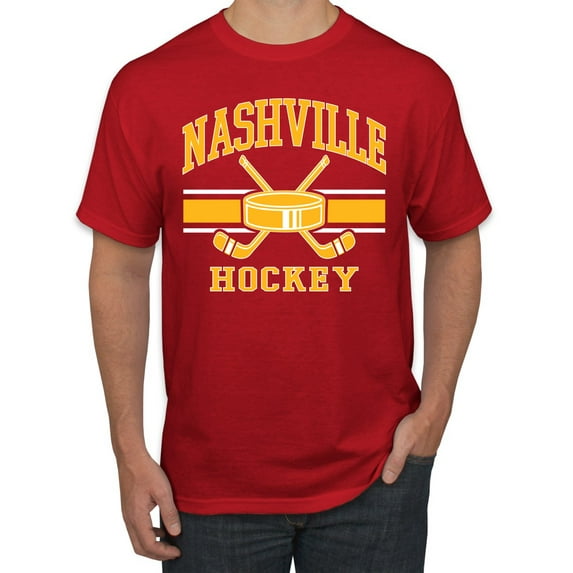 Wild Bobby City of Nashville Hockey Fantasy Fan Sports Men's T-Shirt, Red, 5X-Large