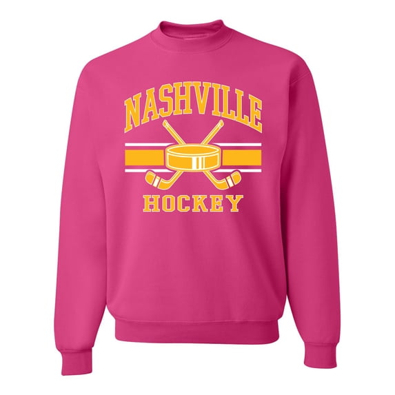Wild Bobby City of Nashville Hockey Fantasy Fan Sports Unisex Crewneck Sweatshirt, Fuschia, Large