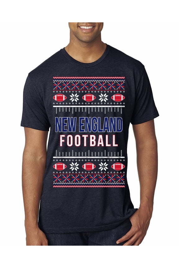 City of New England NE American Football Fantasy Fan Sports Men Premium Tri Blend T-Shirt, Vintage Navy, Medium