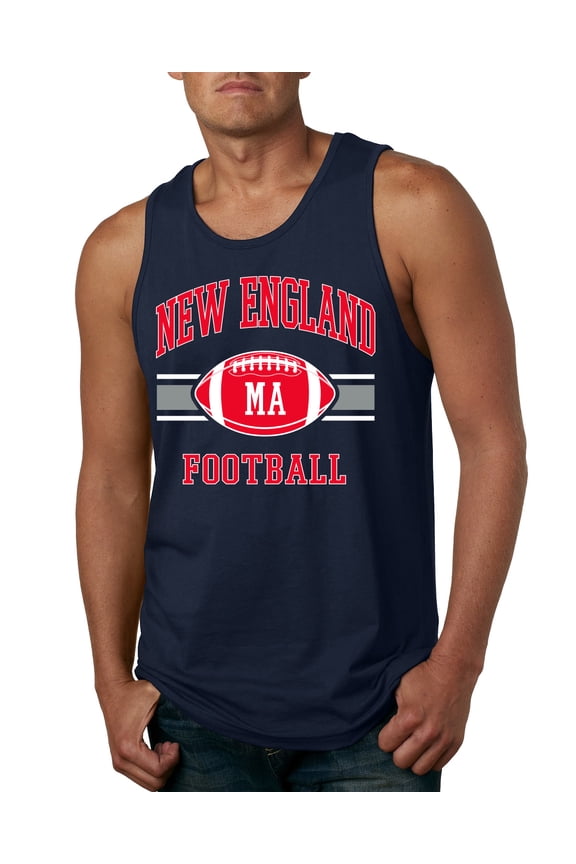 City of New England NE American Football Fantasy Fan Sports Mens Graphic Tank Top, Navy, X-Large