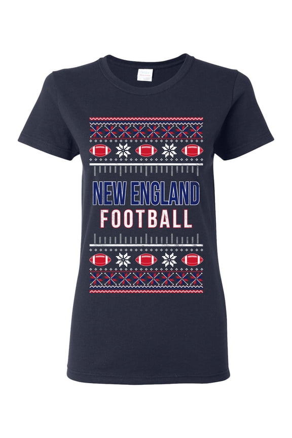 City of New England NE American Football Fantasy Fan Sports Women Graphic T-Shirt, Navy, Small