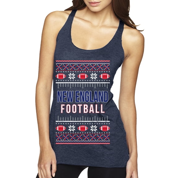 Wild Bobby City of New England NE American Football Fantasy Fan Sports Women Tri-Blend Racerback Tank Top, Vintage Navy, X-Large
