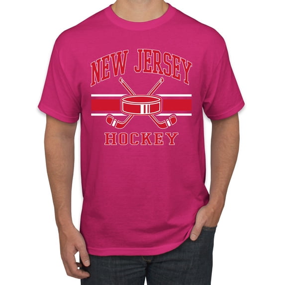 Wild Bobby City of New Jersey Hockey Fantasy Fan Sports Men's T-Shirt, Fuschia, 5X-Large