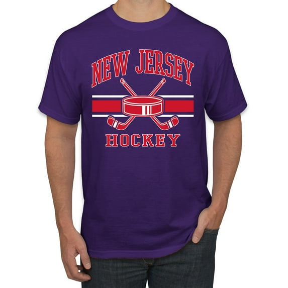 Wild Bobby City of New Jersey Hockey Fantasy Fan Sports Men's T-Shirt, Purple, 5X-Large